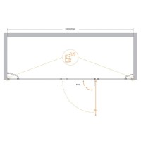 Душевая дверь Cezares Verona 205 см, стекло прозрачное, профиль хром, VERONA-W-B-13-90+60/60-C-Cr