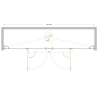 Душевая дверь Cezares VERONA-W-B-22-240-P-Cr, 240 см, стекло рифленое, профиль хром