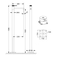 Смеситель для раковины Vincea Rim VFBF-2R1GM, цвет вороненая сталь