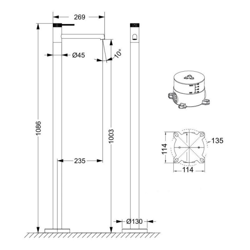 Смеситель для раковины Vincea Rim VFBF-2R1GM, цвет вороненая сталь