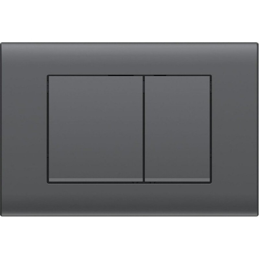 Клавиша смыва Vincea VFP-001GM, кнопки прямоугольные, воронёная сталь, gunmetal