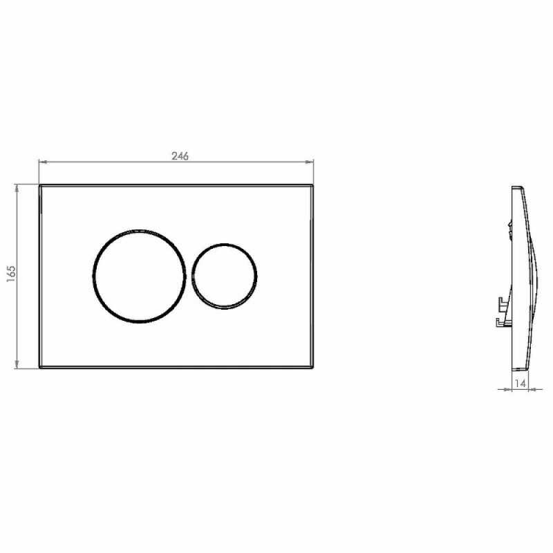 Клавиша смыва Vincea VFP-731MG, кнопки круглые, цвет серый матовый