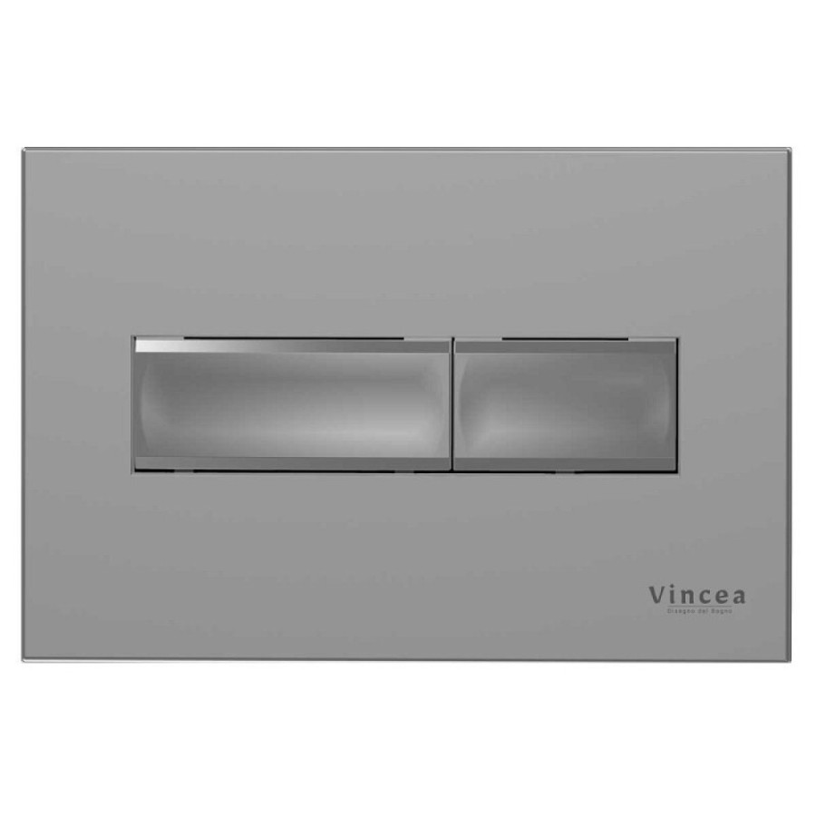 Клавиша смыва Vincea Line VFP-732MG, кнопки прямоугольные, цвет серый матовый