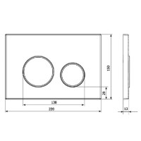 Клавиша смыва Veconi Round VFRD004WHG Design, кнопки круглые, белый глянцевый, кайма матовое золото