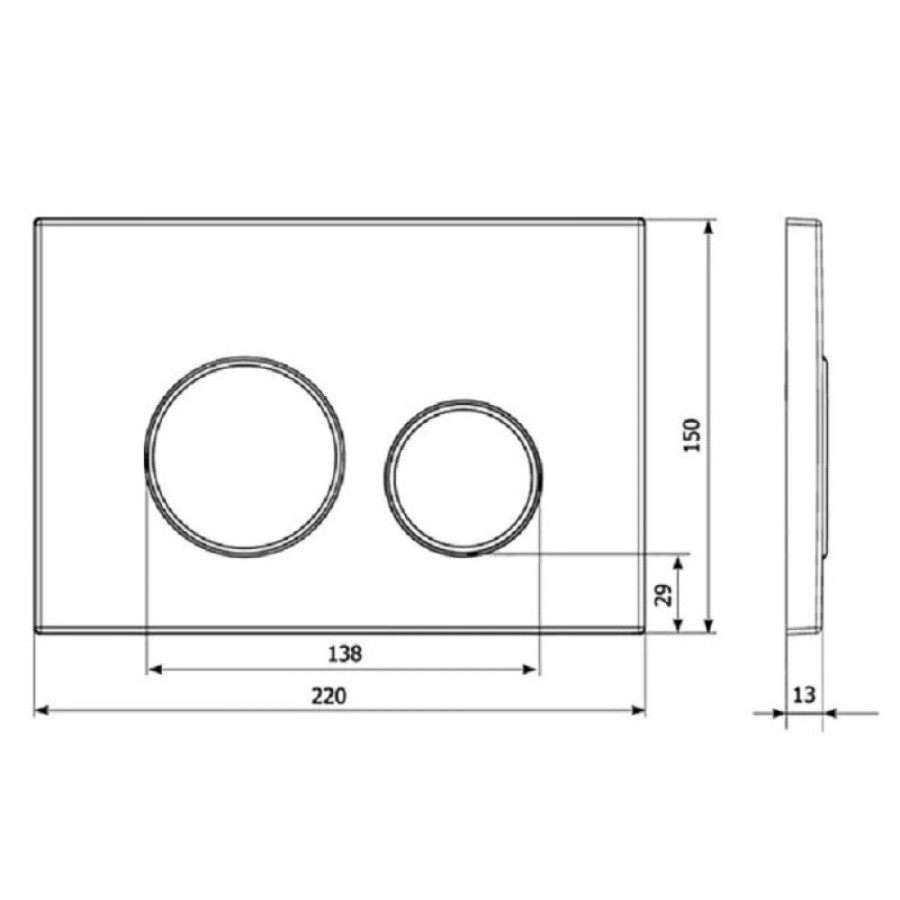 Клавиша смыва Veconi Round VFRD004WHG Design, кнопки круглые, белый глянцевый, кайма матовое золото