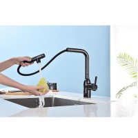 Смеситель Paulmark Viper Vi213105-GB для кухонной мойки, с подключением к фильтру, цвет черный глянцевый