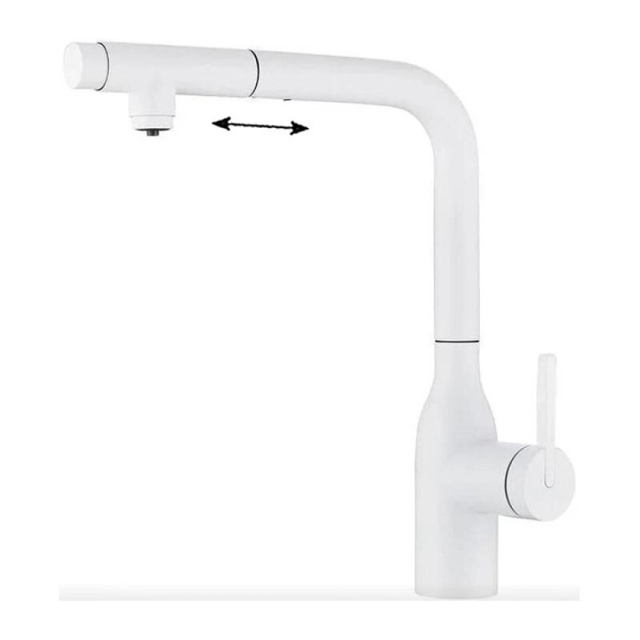 Смеситель Paulmark Viper Vi213105-WH для кухонной мойки, с подключением к фильтру, цвет белый матовый
