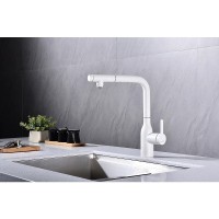 Смеситель Paulmark Viper Vi213105-WH для кухонной мойки, с подключением к фильтру, цвет белый матовый