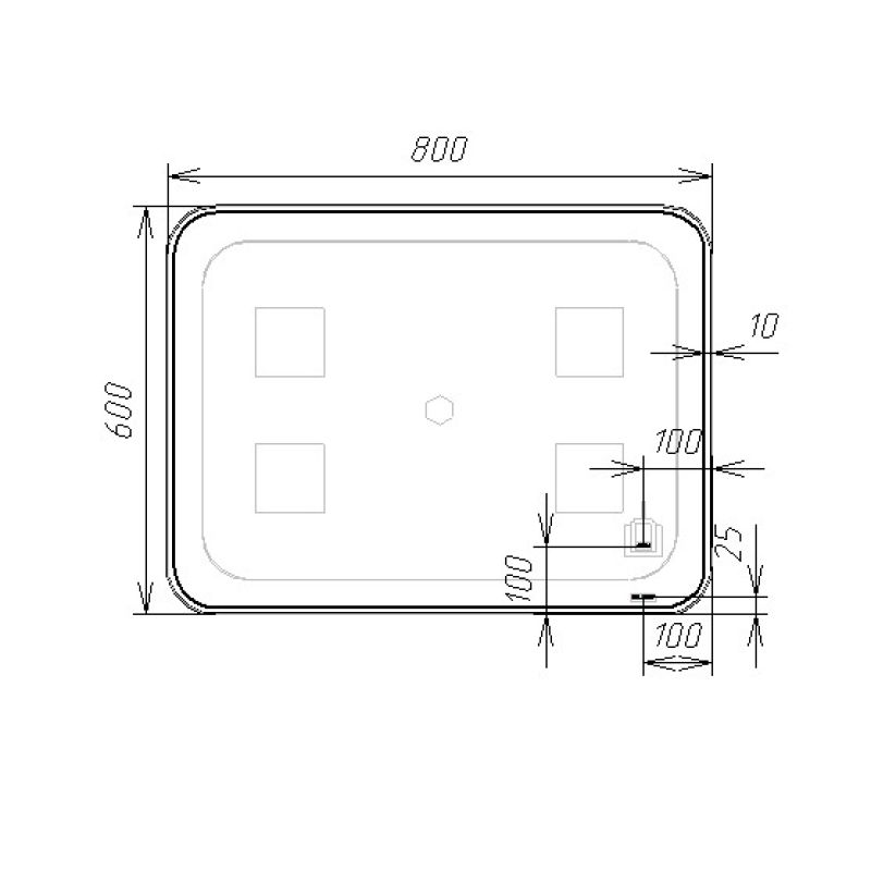 Зеркало VIANT Люксембург 80 VLUX8060-ZLED с подсветкой с бесконтактным выключателем