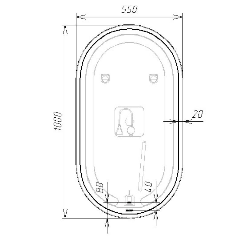 Зеркало VIANT Марсель 55 VMAR55100-ZLED с подсветкой с бесконтактным выключателем