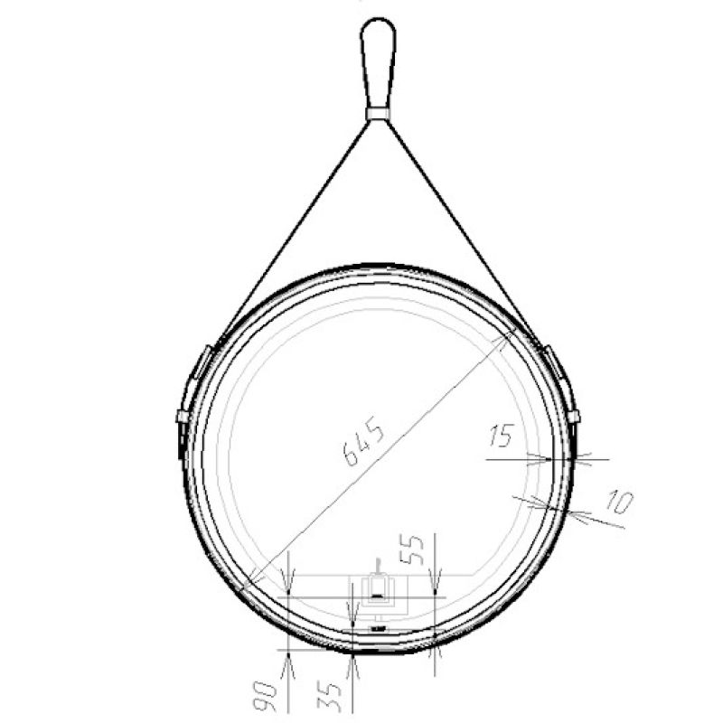 Зеркало VIANT Лофт 65 VLOFT65-ZLED с подсветкой с бесконтактным выключателем