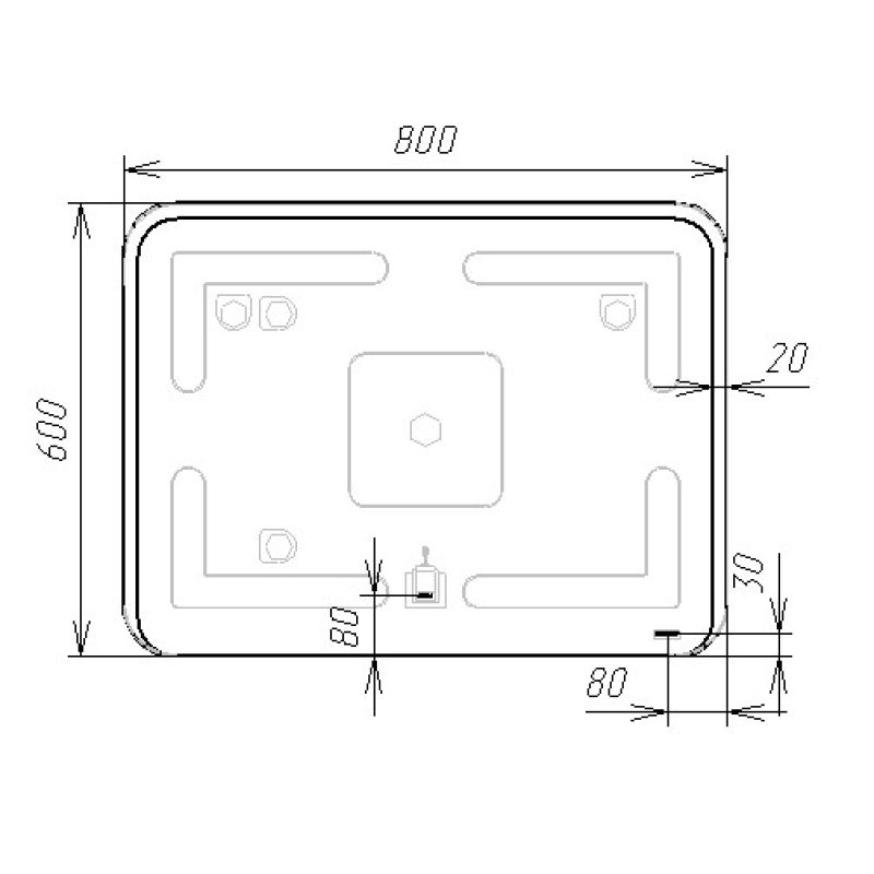 Зеркало VIANT "Бали" 80х60 LED подсветка