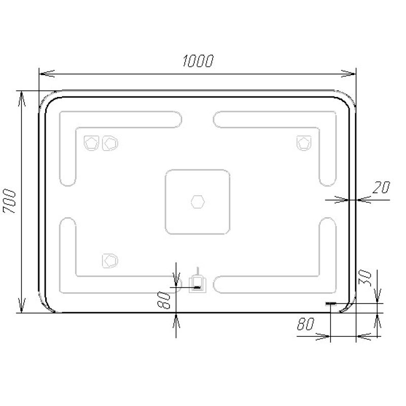 Зеркало VIANT "Бали" 100х70 LED подсветка