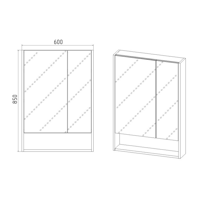 Зеркальный шкаф VIANT Мальта 60 VMAL60-ZSH Дуб Вотан