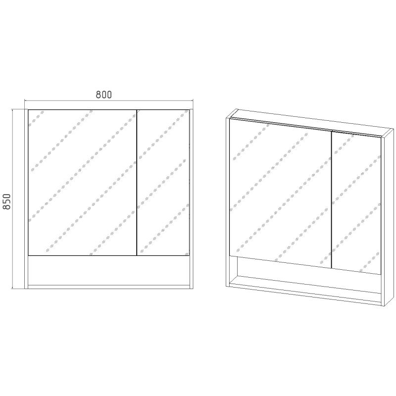 Зеркальный шкаф VIANT Мальта 80 VMAL80-ZSH Дуб Вотан