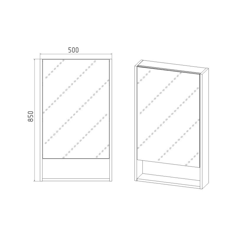 Зеркальный шкаф для ванной Viant Мальта 50 Белый