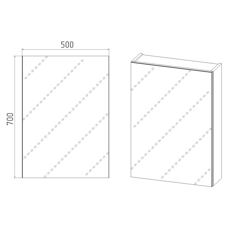 Зеркальный шкаф VIANT Куба 50 VKUB50-ZSH Белый