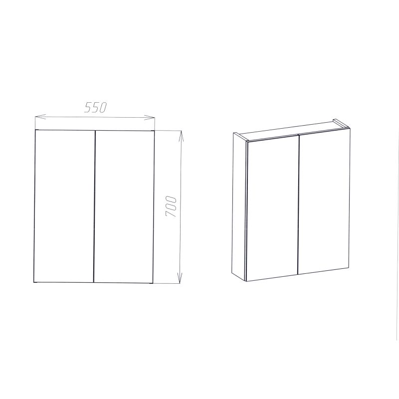 Зеркальный шкаф VIANT Рим 55 VRIM55-ZSH Белый