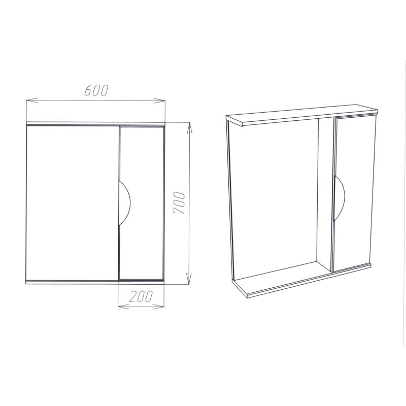 Зеркальный шкаф для ванной Viant Барселона 60 Белый