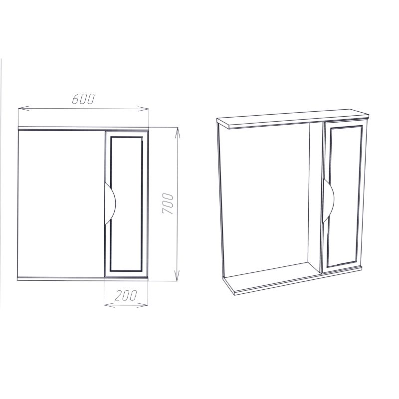 Зеркальный шкаф для ванной Viant Лима 60 Белый