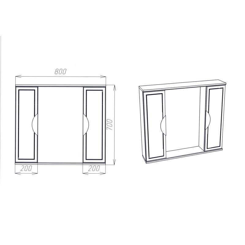 Зеркальный шкаф для ванной Viant Лима 100 Белый