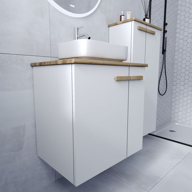 Шкаф пенал VIANT Мюнхен 50 VMUN50BEL-PENP подвесной Белый матовый