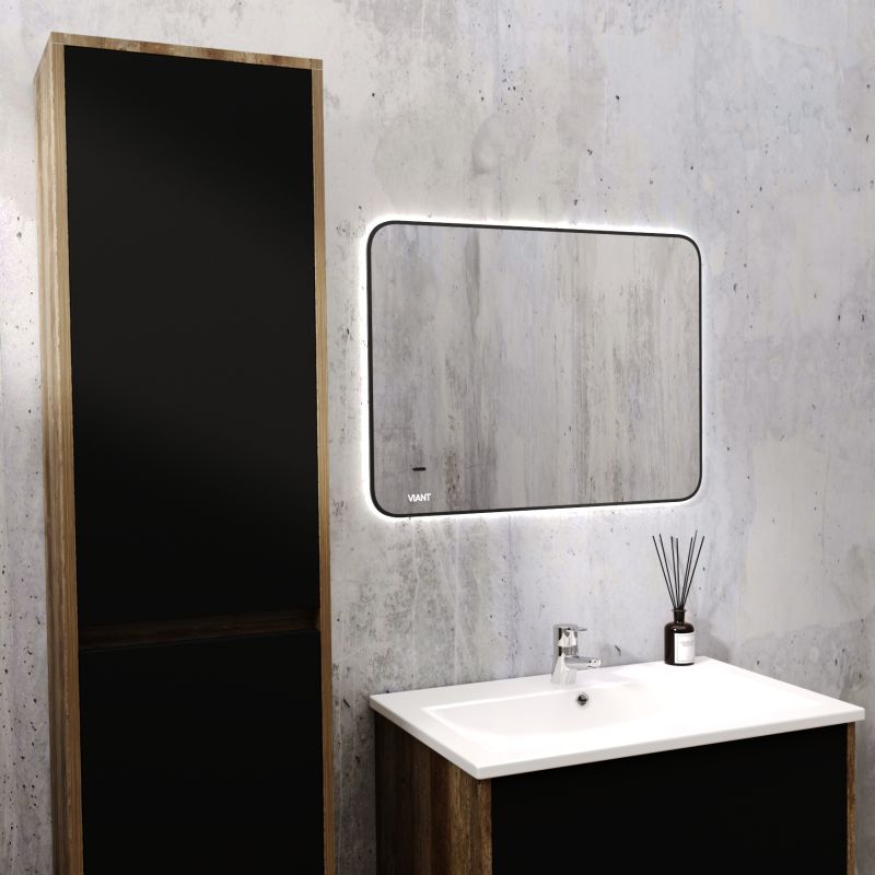 Шкаф пенал VIANT Люксембург 40 VLUX400CH-PENP подвесной Черный матовый Кейптаун