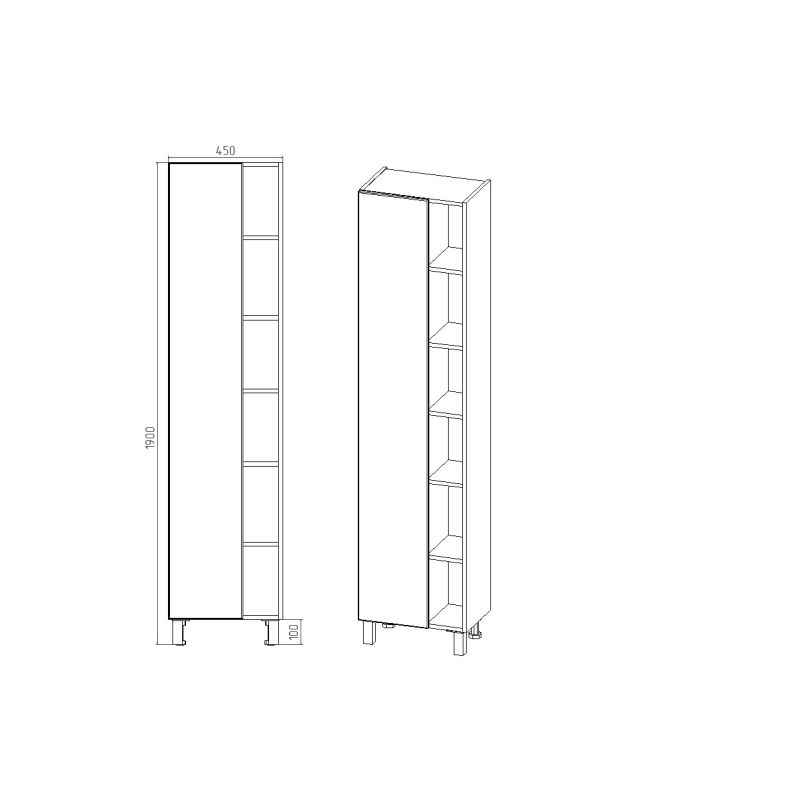 Пенал для ванной Viant Бостон VBOS450-PEN