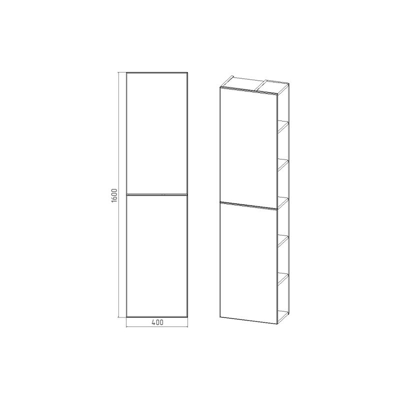 Пенал для ванной Viant Бостон VBOS400-PENP