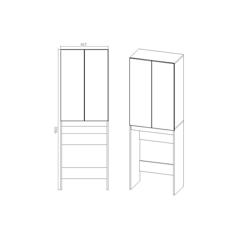 Пенал для ванной Viant Бостон VBOS645-SHSM