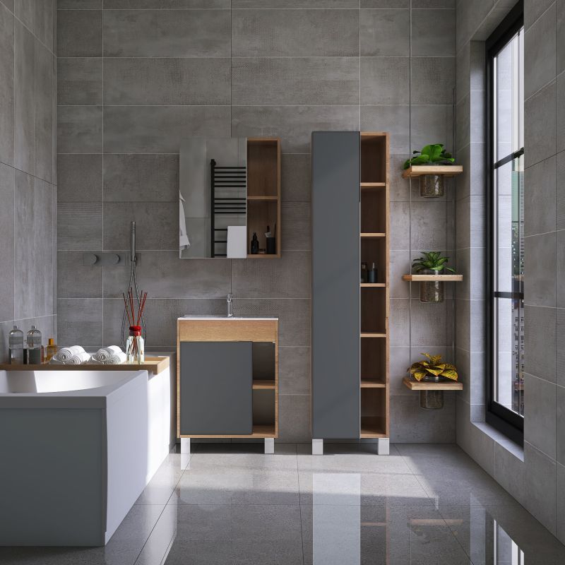 Пенал для ванной Viant Бостон VBOS450G-PEN