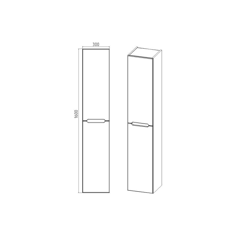 Шкаф пенал VIANT Марсель 30 VMAR300G-PEN подвесной Графит