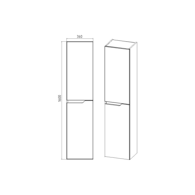 Пенал для ванной Viant Куба VKUB360-PENR