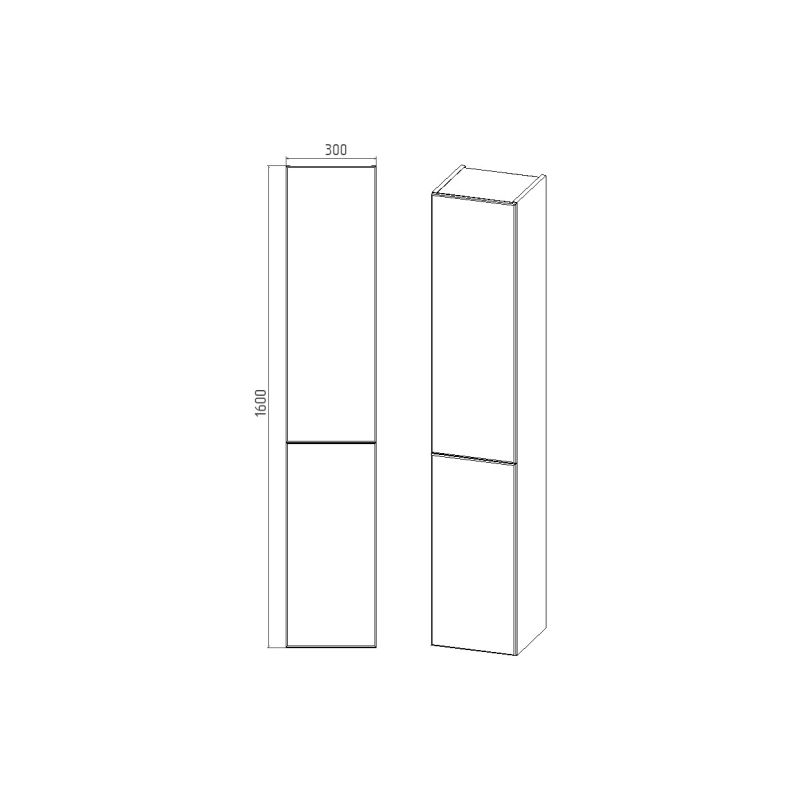 Шкаф пенал VIANT София 30 R VSOF300G-PENR подвесной Графит