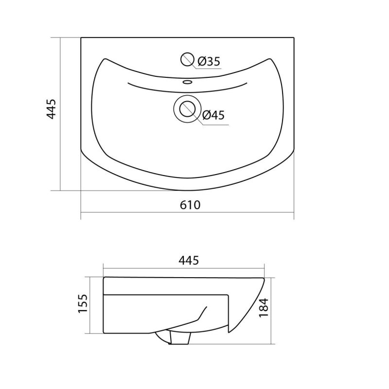 Раковина VIANT Santek Балтика 60 отверстие под смеситель 1WH110246
