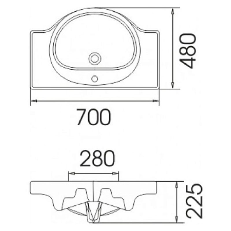 Раковина VIANT мебельная ERICA 70 1 отв. S-UM-ERI70/1-w