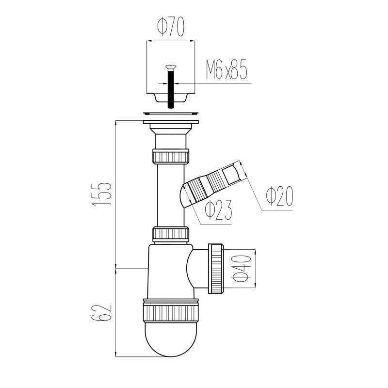 Сифон для раковины Viant Профи VA-309