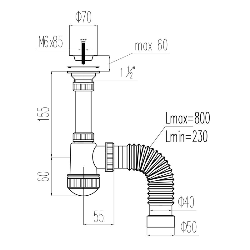 Сифон для раковины Viant Мини VA-318