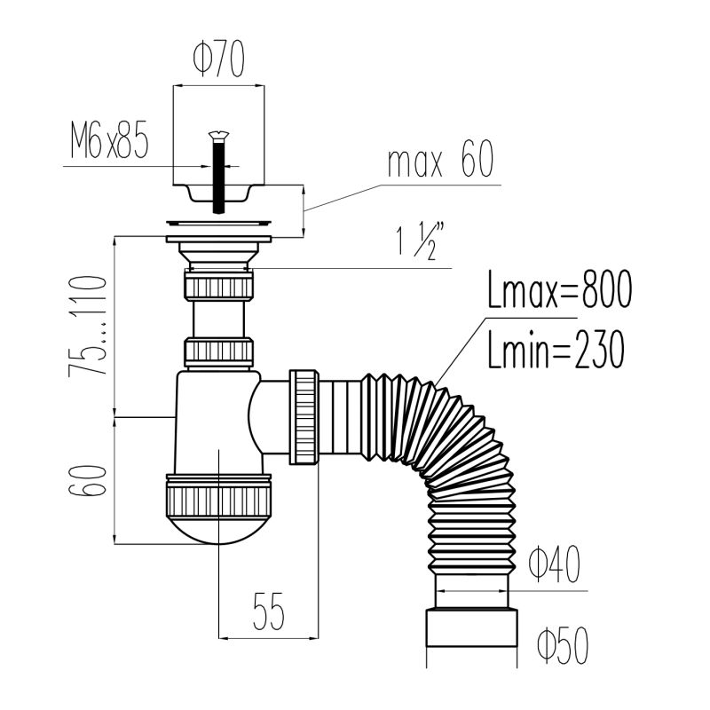 Сифон для раковины Viant Мини VB-323