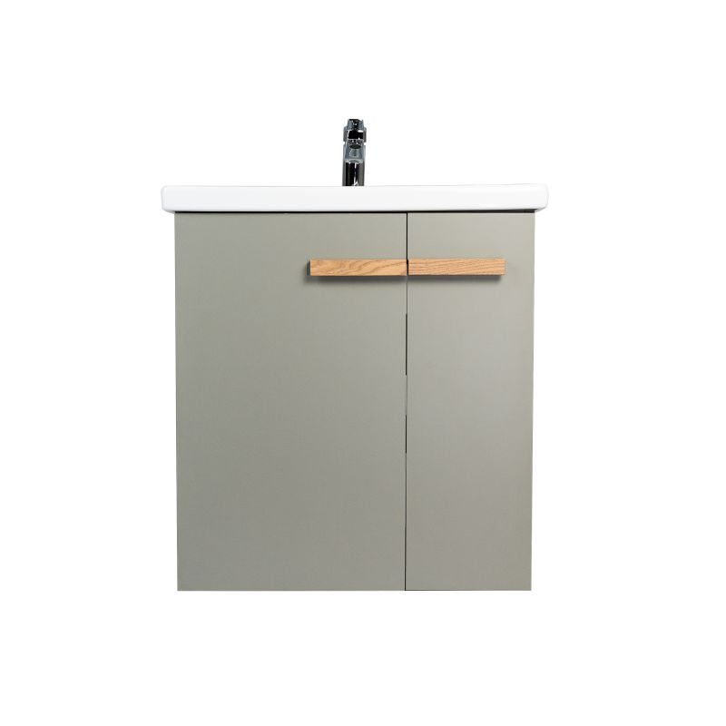 Тумба под раковину Viant Мюнхен 80 см, подвесная, цвет хаки, VMUN80COH-T2STP