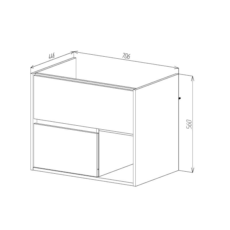 Тумба под раковину Viant Люксембург 75 см, подвесная, цвет кейптаун, VLUX75ELD-T2YP