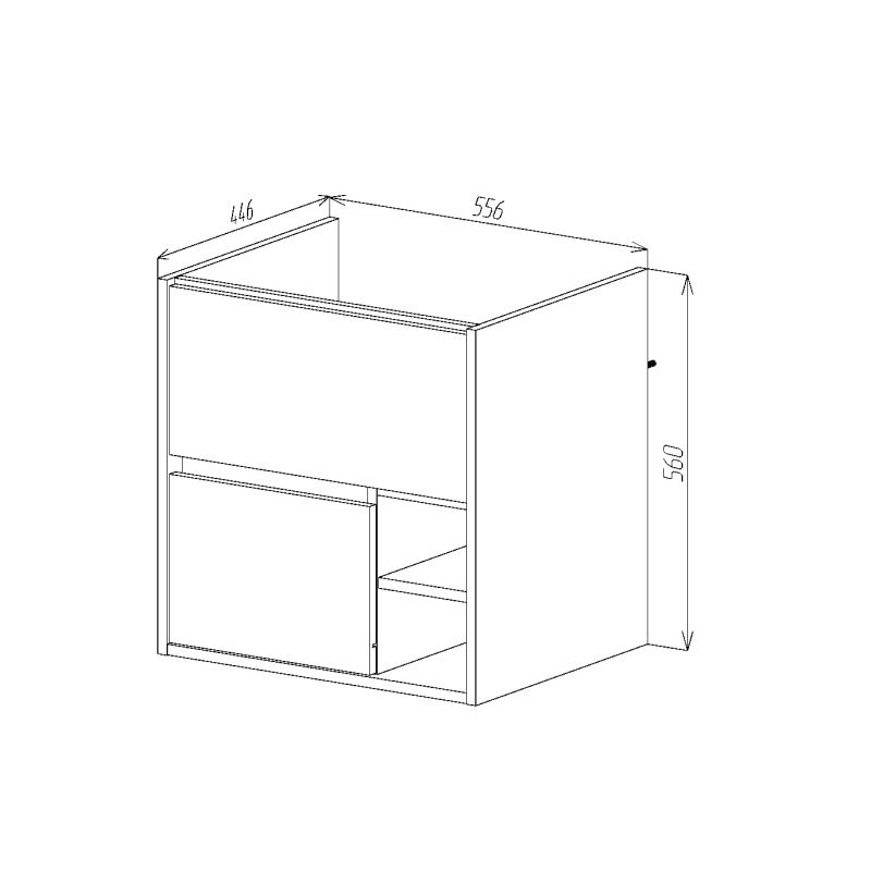 Тумба под раковину Viant Люксембург 60 см, подвесная, цвет черный, VLUX60ELCH-T2YP