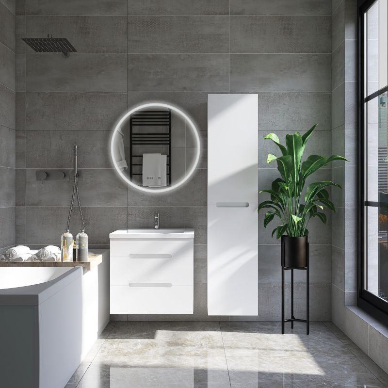 Тумба под раковину Viant Марсель 80 см, подвесная, цвет белый, VMAR80CO-T2YP