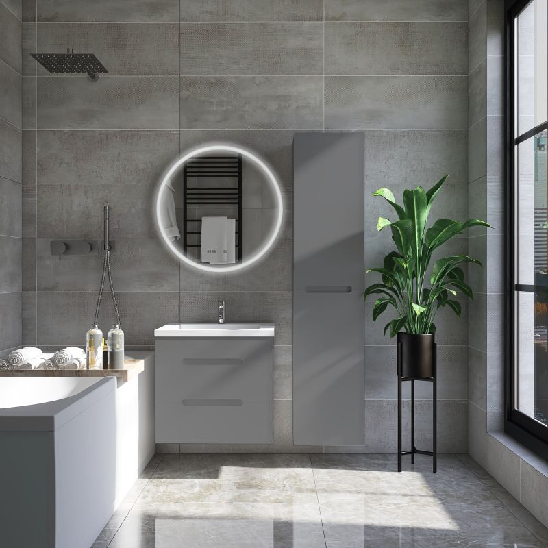 Тумба под раковину Viant Марсель 80 см, подвесная, цвет графит, VMAR80COG-T2YP