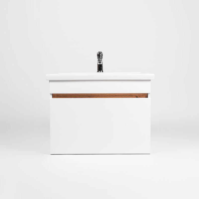 Тумба под раковину Viant Мальта 50 см, подвесная, цвет белый, дуб вотан, VMAL50CO-T1YP