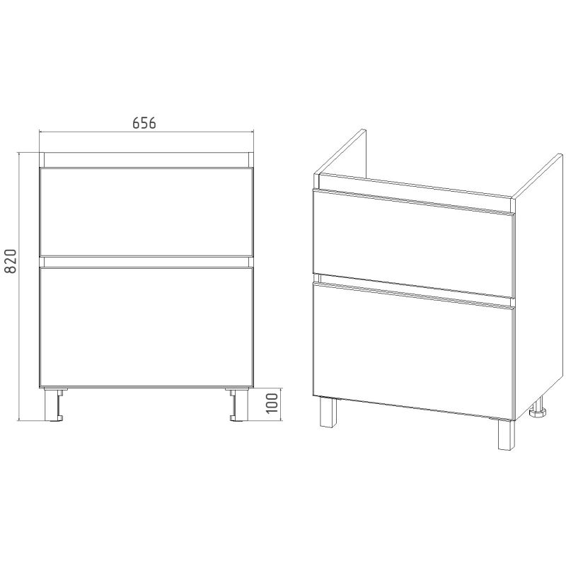 Тумба под раковину Viant Мальта 70 см, напольная, цвет белый, VMAL70COBEL-T2Y