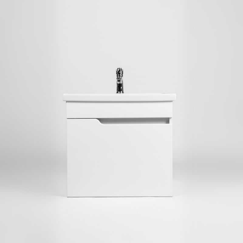 Тумба под раковину Viant Куба 60 см, подвесная, цвет белый, VKUB60CO-T1STP