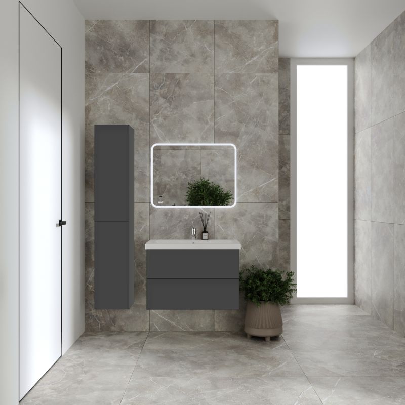 Тумба под раковину Viant София 70 см, подвесная, цвет графит, VSOF70COG-T2YP