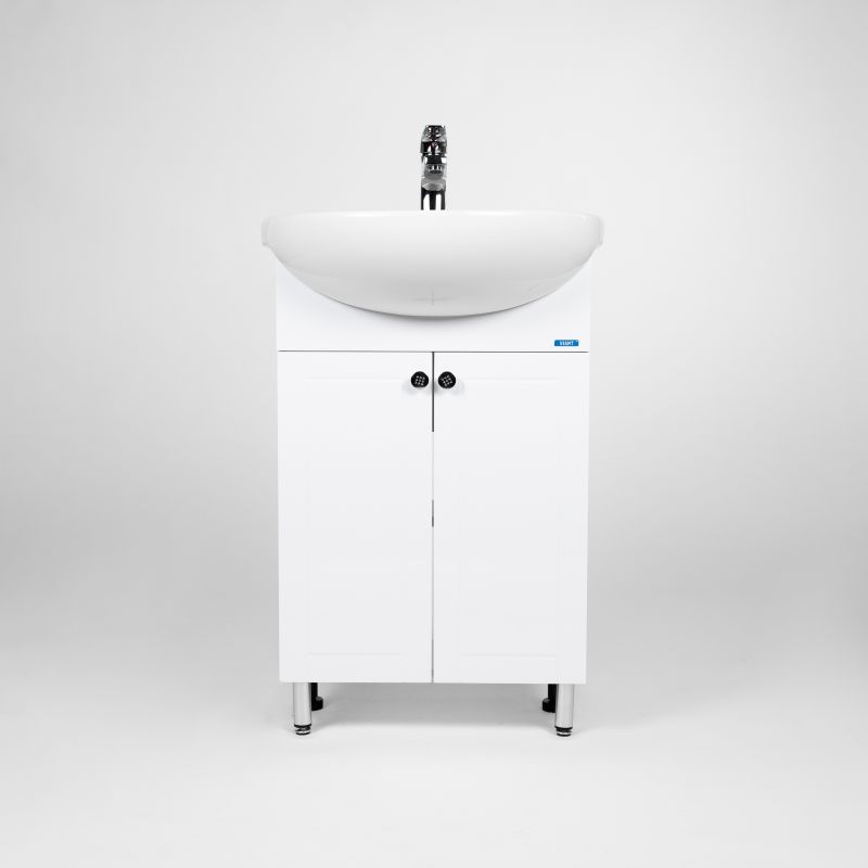 Тумба под раковину Viant Париж 54 см, напольная, цвет белый, VPAR55ER-T2ST