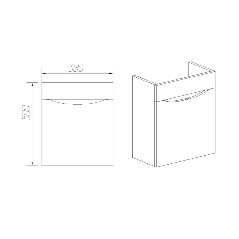 Тумба под раковину Viant Рим 40 см, подвесная, цвет белый, VRIM40CO-T1STP